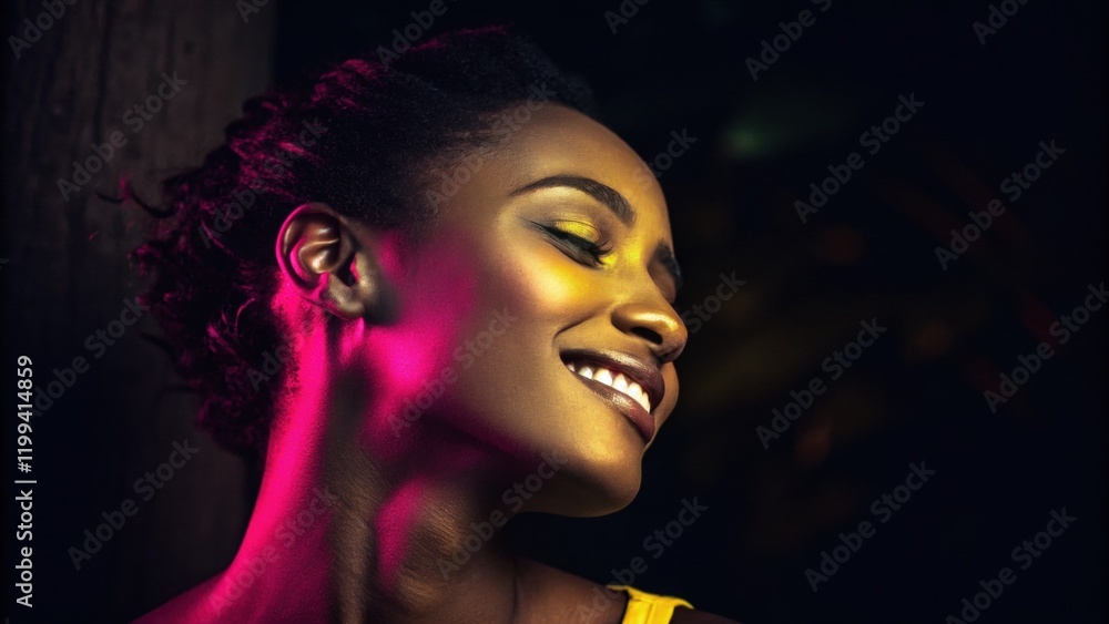 Poster a mesmerizing image where one side of the face is shrouded in darkness forming deep contrasts and in