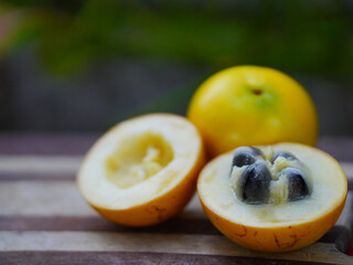 Yellow Abiu Fruit (Pouteria caimito) Occurs In Brazil, Venezuela, Ecuador , Bolivia, Peru, Costa Rica, Nicaragua and Panama