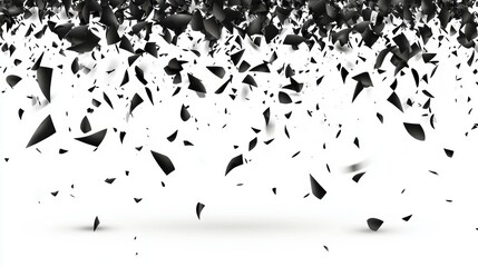 Black and White Shattered Shapes Floating Over a Bright Background