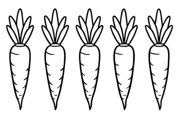 Carrot Line Art Vector Bundle