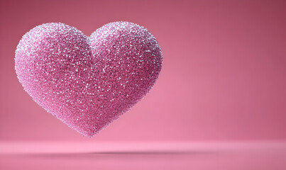 Obraz premium Pink Glittery Heart, Studio, Valentine's Day, Love
