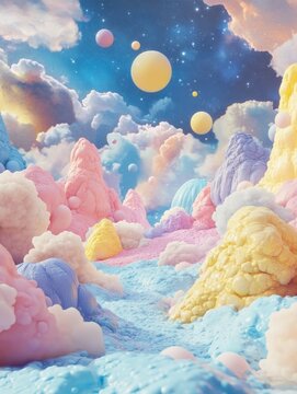 Vibrant and Fantastical Rainbow Landscape