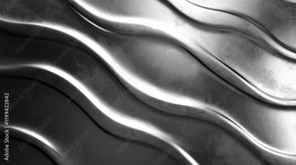 Poster abstract metallic texture with wavy lines. great for backgrounds and design.