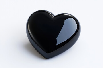 sleek black heart icon with glossy finish, symbolizing love and emotion. Perfect for digital designs and romantic themes