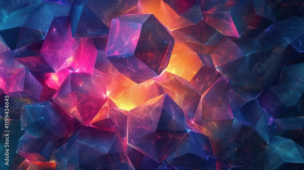 Poster gigapixel conceptualization of interconnected abstract designs in digital environment