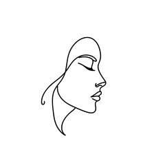 line art monoline oneline silhouette of woman vector	
