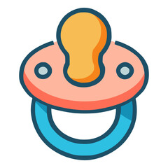 baby pacifier toy accessories flat color vector illustration template design