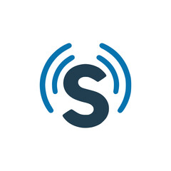 letter S with signal communication logo vector illustration template design