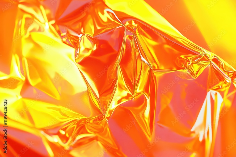 Poster abstract golden orange texture dynamic flowing shiny foil background