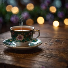 Fototapeta premium tea cup in green