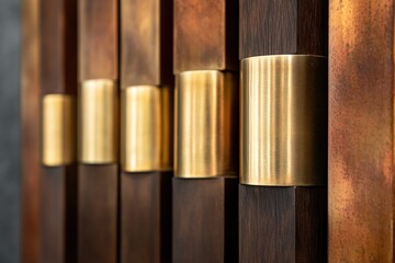 Elegant Wood and Brass Panel Design Modern Architectural Detail