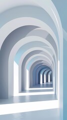 Digital technology white geometric abstract three-dimensional building poster background