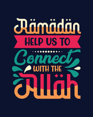 Ramadan Connect help us to connect with the Allah t shirt vector