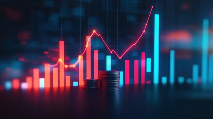 Modern Financial Data Visualization with Colorful Bar Graphs