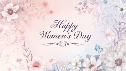 Celebration of Women's Day with Floral Design and Inspiring Message for Empowerment and Appreciation of Women Worldwide