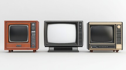 Vintage Television Sets Displayed in a Creative Arrangement