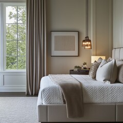 Serene Bedroom Design Featuring Neutral Tones and Natural Light