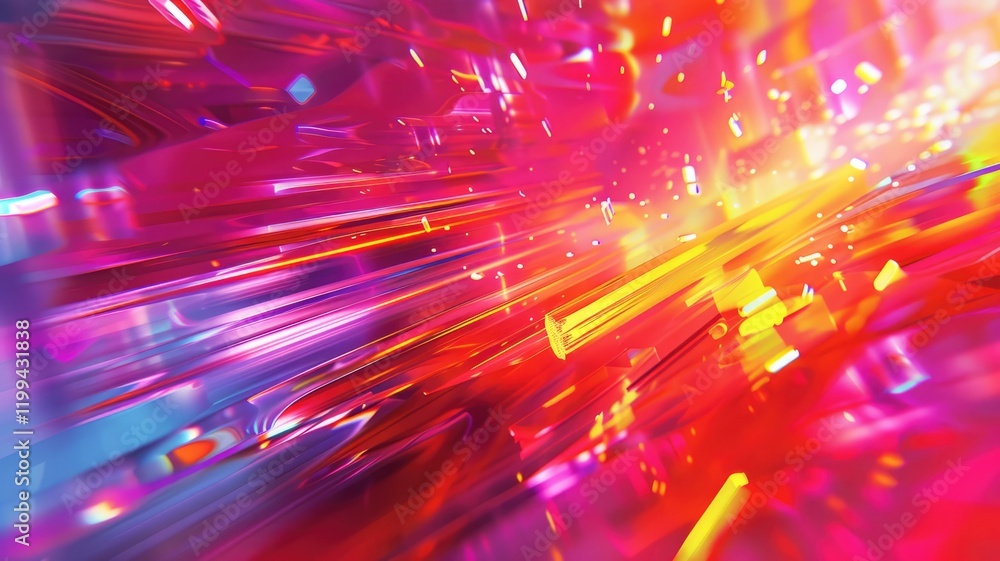 Aufkleber a vibrant and dynamic abstract image featuring colorful movement and light. the artwork showcases an