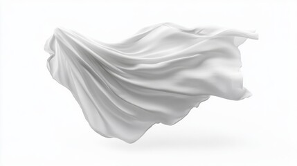 Flowing White Fabric on a Light Background for Abstract Design