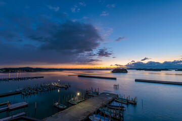 Obraz premium 日本三景「松島」の夜明け(広角)