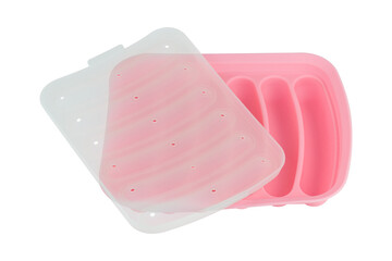 silicone mold for cooking sausages isolated from background