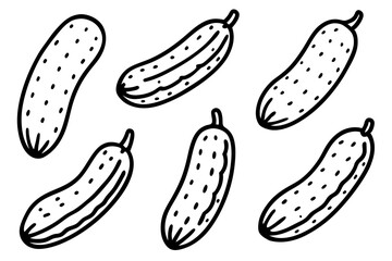 Cucumber Vector Line Art Bundle