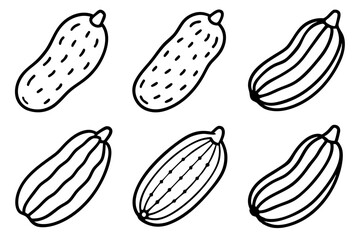 Cucumber Vector Line Art Bundle