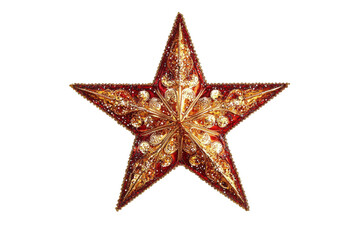 Obraz premium Decorative Red and Gold Christmas Star Ornament