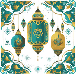 Islamic lanterns  Ramadan & Eid  vector illustration