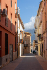 Streets and houses of Denia, Spain