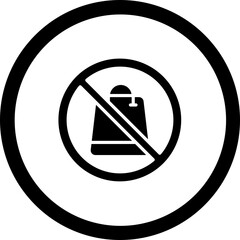 No Shopping Bag Vector Icon Design