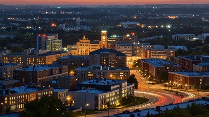 Kitchener, Ontario, Canada Downtown City Skyline