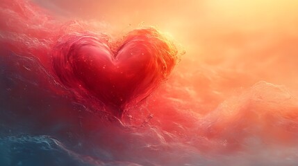 Fototapeta premium Water heart, love, romantic, abstract art.