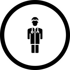Man Doctor With Stethoscope Vector Icon Design