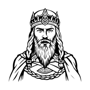 Baldr god illustration in vintage style