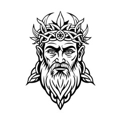 Ancient dagda god illustration in vintage style