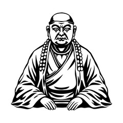 Deity portrait illustration in vintage style