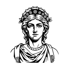 A vintage style illustration of fortuna goddess