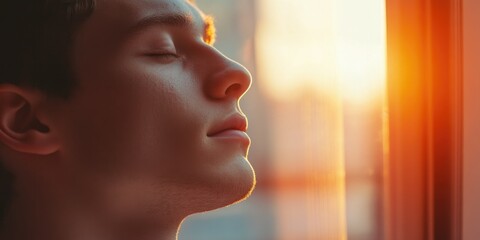Contemplative Sunset with Window