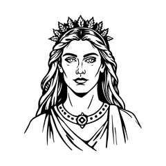 Niamh goddess illustration in vintage style