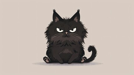 Disgruntled Cat Sitting Up Showing Middle Finger Gesture