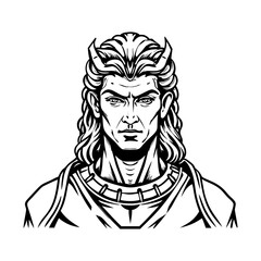 Vintage god illustration in sketchy style