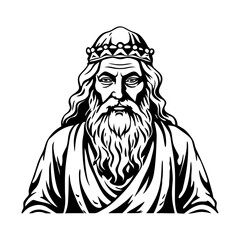 A vintage style illustration of wisdom god