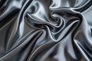 Fototapeta premium Elegant Draped Silver Fabric Soft Smooth Texture Background
