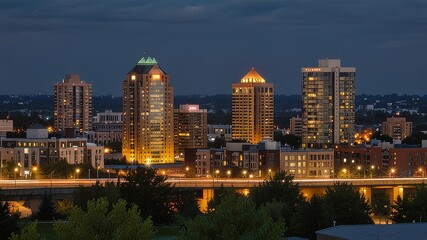 Obraz premium Kitchener, Ontario, Canada Downtown City Skyline
