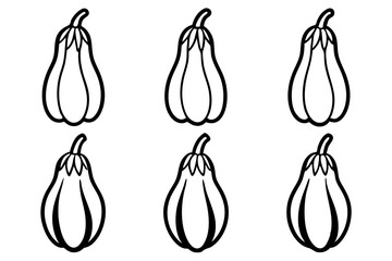 Eggplant Line Art Vector Bundle