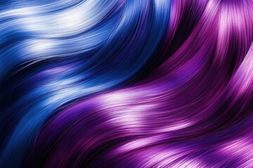 Vibrant Blue and Purple Hair Waves Abstract Texture Background