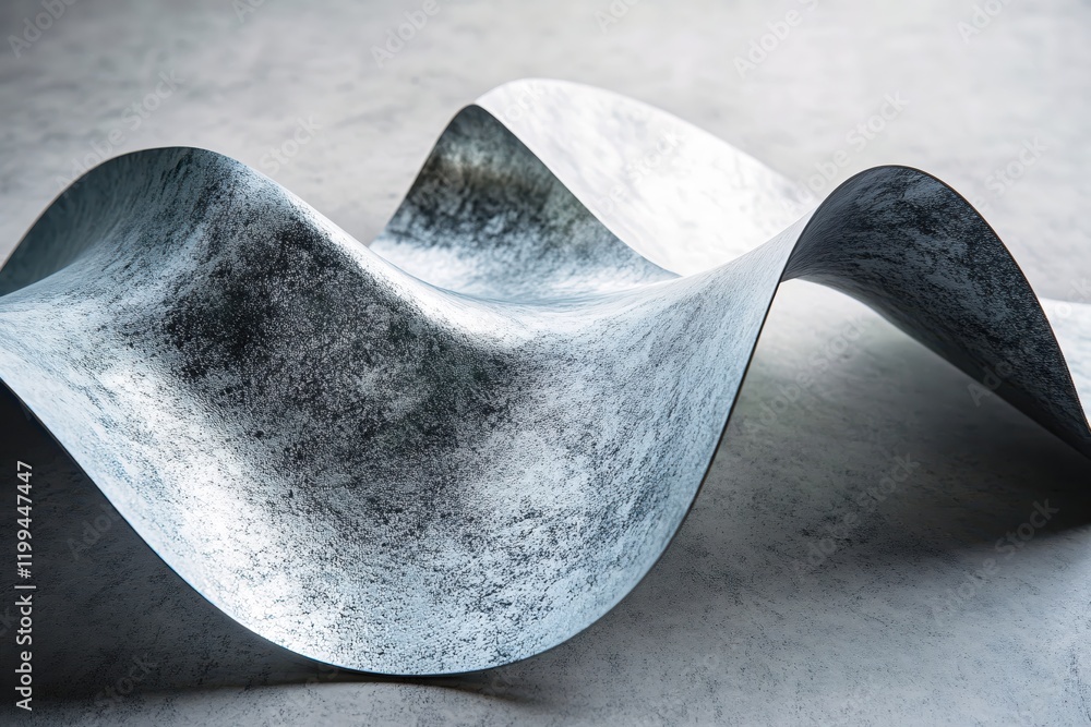Poster abstract silver wave form modern design element elegant gray background