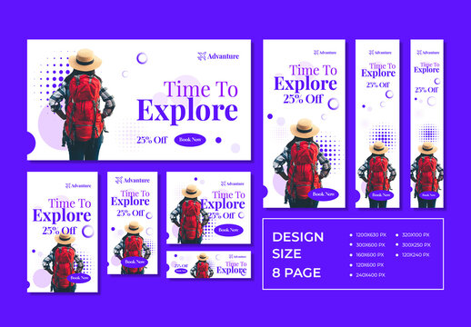 Travel Web Banner Set Layout