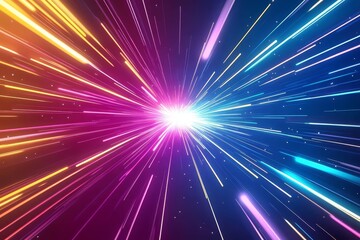 Captivating abstract neon motion blur illustrating outer space.